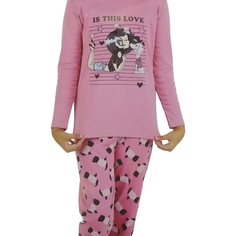 50295  toptan 10-11-12 yaş arası kız çocuklar için  mevsimlik pijama takımı