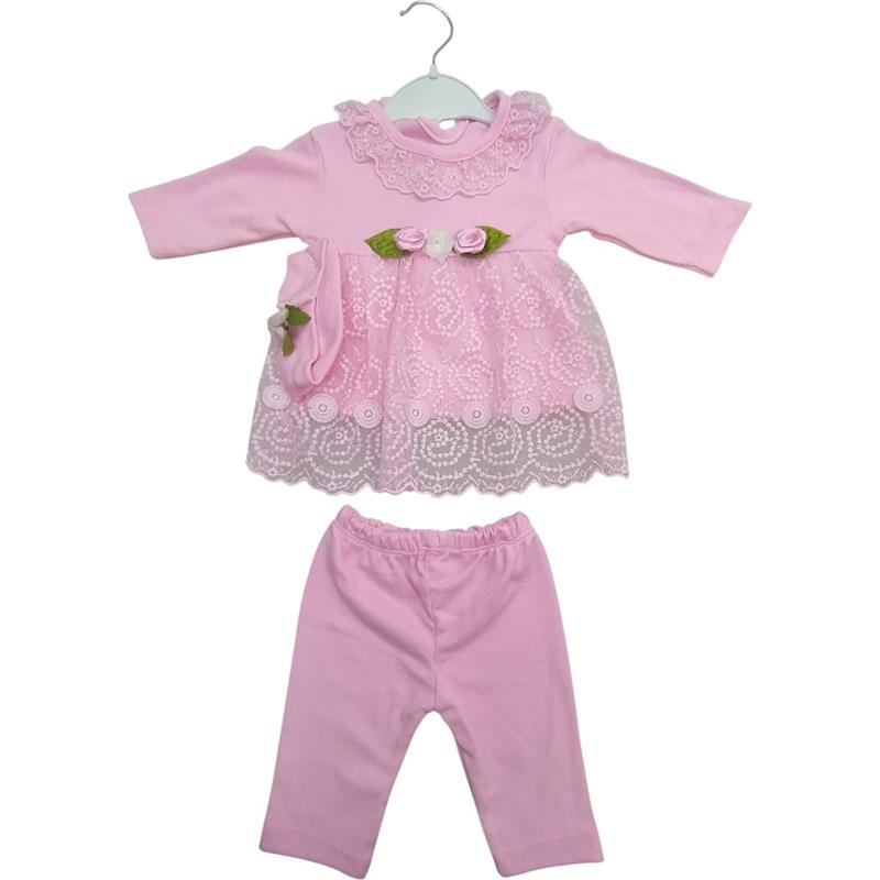 toptan 6-9-12 aylık kızlar için çocuk mevsimlik iki parçalı,elbise+taytlı takım elbise