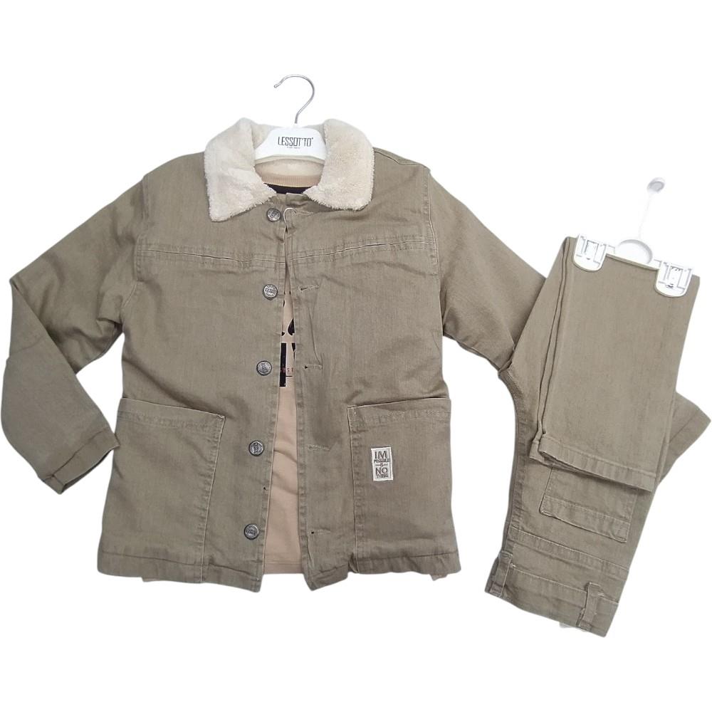 26018 wholesale children's winter denim three-piece suits for boys for 6/9 years