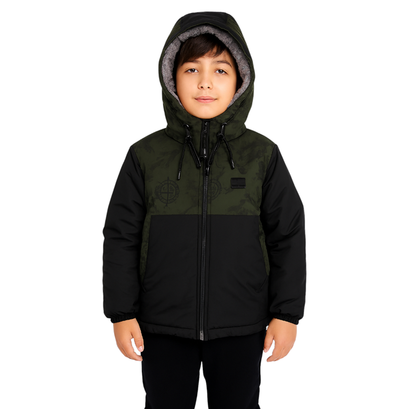 toptan 8/14 yaş erkek çocuklar için kışlık kapüşonlu montlar