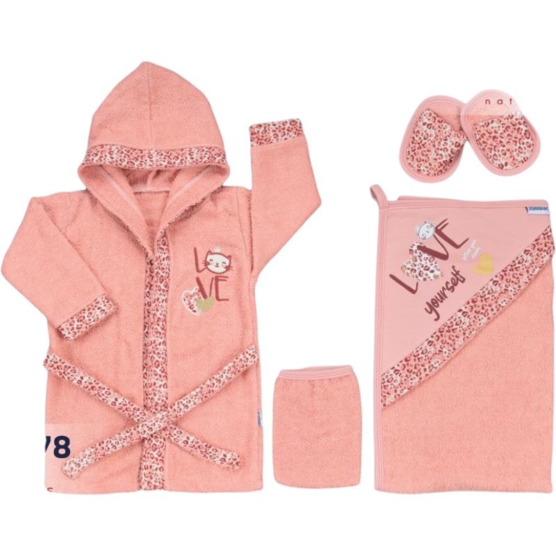 18578 toptan kız çocuk bornoz seti