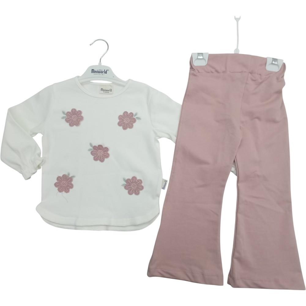 17537 toptan 3-6 yaş arası kız çocuklar için mevsimlik iki parçalı takım elbise