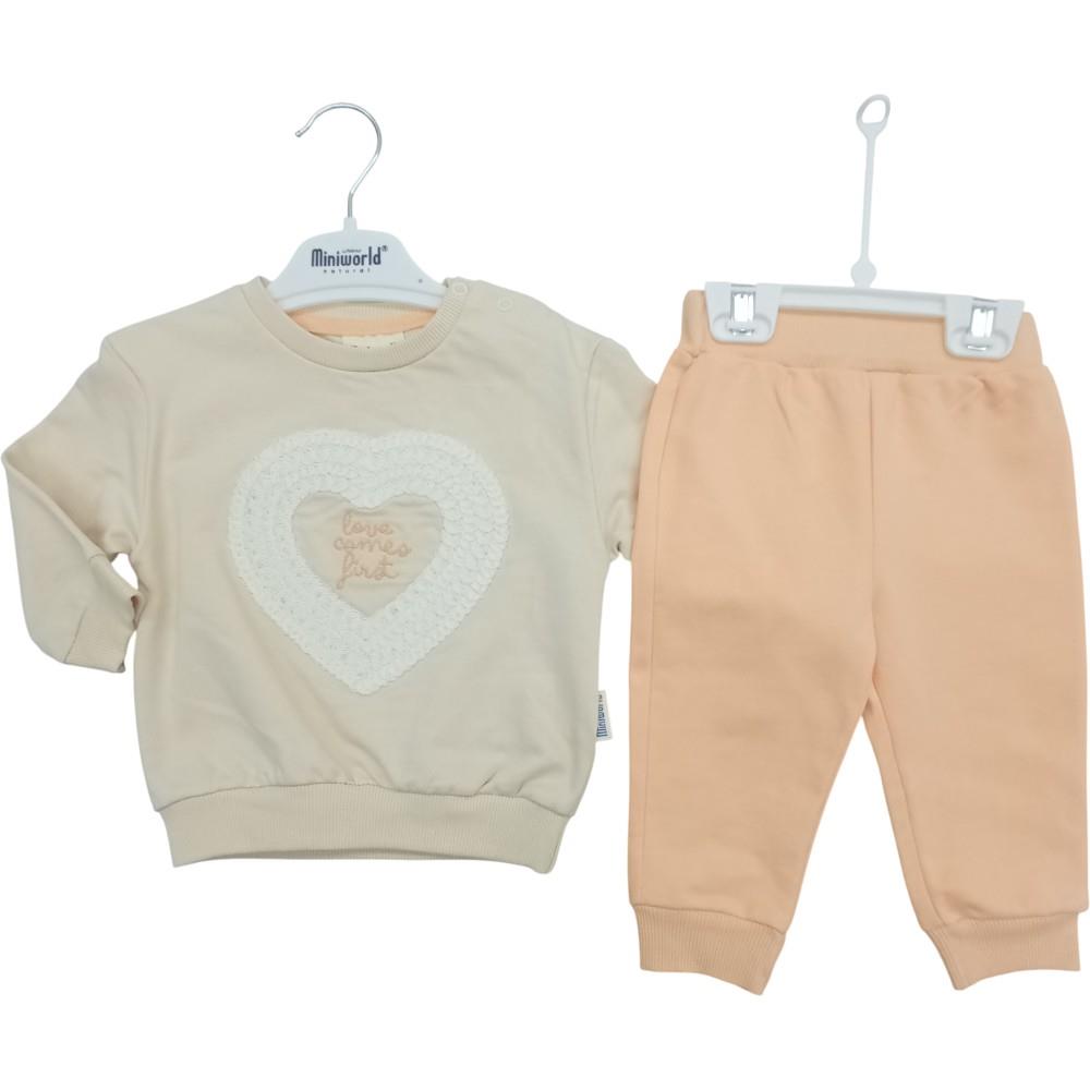 18792 toptan 6-24 aylık  kız çocuklar için mevsimlik iki parçalı takımlar