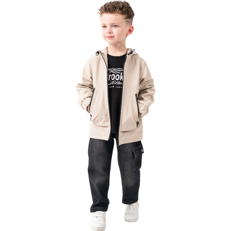 26109 toptan 2/5 yaş arası erkek çocuklar için ceketli ve kot pantolonlu üç parçalı mevsimlik takım elbise 