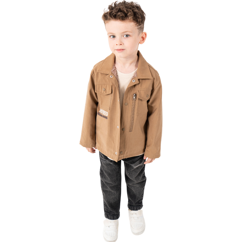 26063 toptan 2/5 yaş erkek çocuklar için ceketli ve kot pantolonlu mevsimlik üç parçalı takımlar