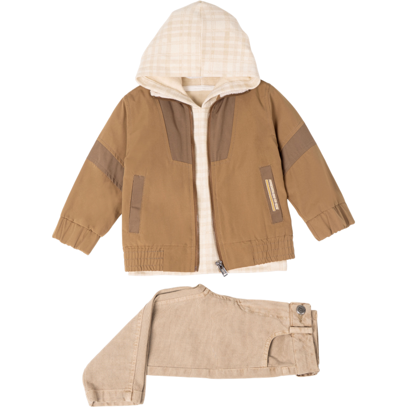 26058 toptan 6/9 yaş erkek çocuklar için hırkalı mevsimlik üç parçalı takım elbise