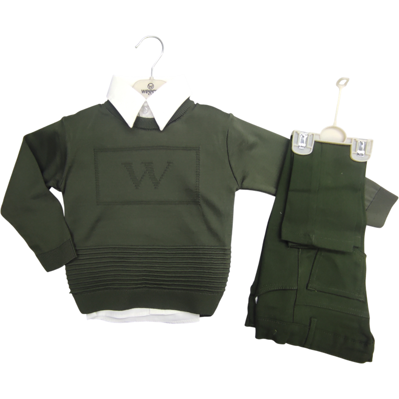 1985 toptan 2/5 yaş arası erkek çocuklar için triko süveterli mevsimlik üçlü takım