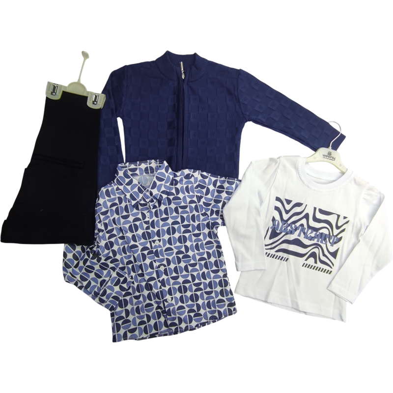 1983 toptan 2/5 yaş erkek çocuklar için dört parçalı mevsimlik takım