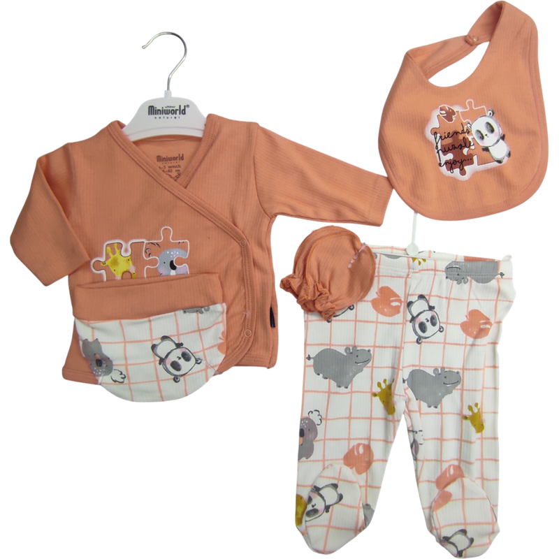 18643 toptan 1-3 ay bebekler için beş parçalı zıbın setleri