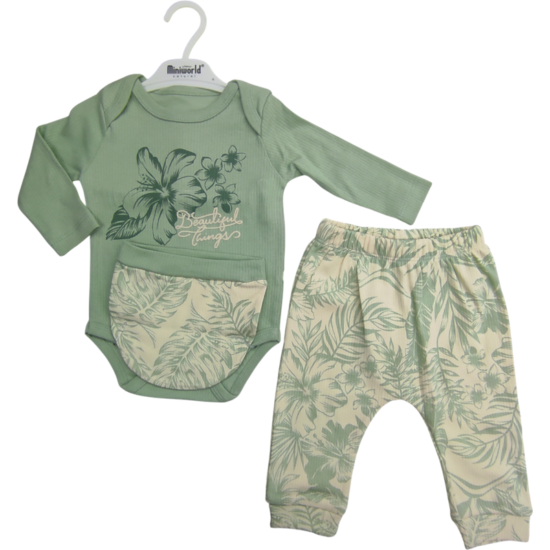 18692 toptan 3-9 aylık bebekler için iki parçalı takımlar