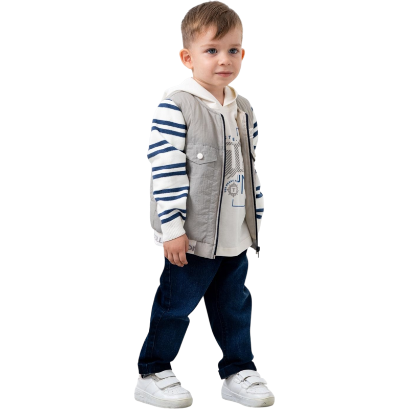 26608 toptan 9-24 ay arası erkek çocuklar için  üç parçalı mevsimlik takım elbise 