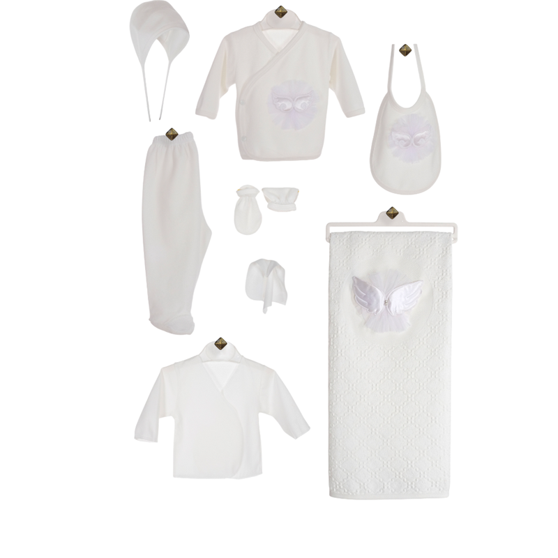 L-4684 toptan sekiz parçalı yenidoğan hastane çıkışı hediye setleri