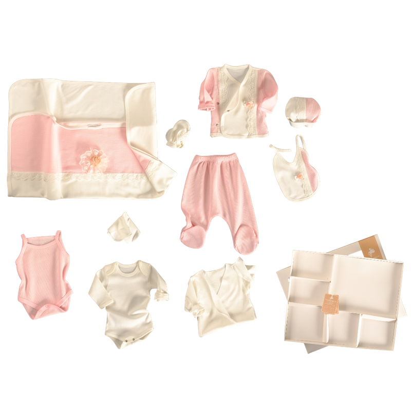 L-4571 toptan on parçalı yenidoğan hastane çıkışı hediye setleri