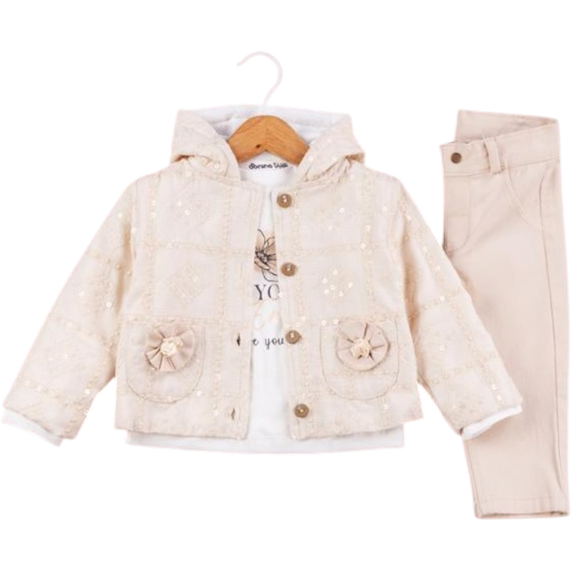 50635 toptan 6/24 aylık kız bebeler için üçlü takımlar 