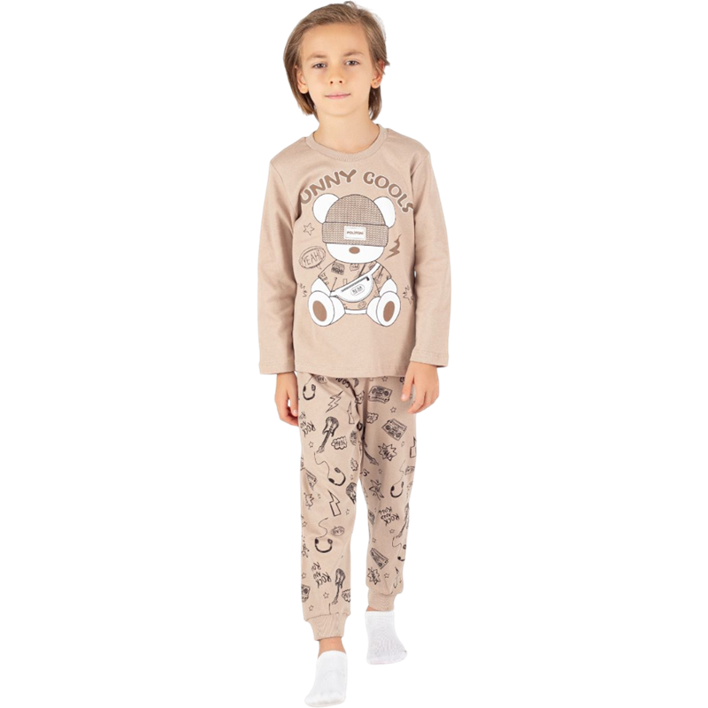 7080  toptan 7/10 yaş çocuklar için FUNNY COOLS baskılı mevsimlik pijamalar