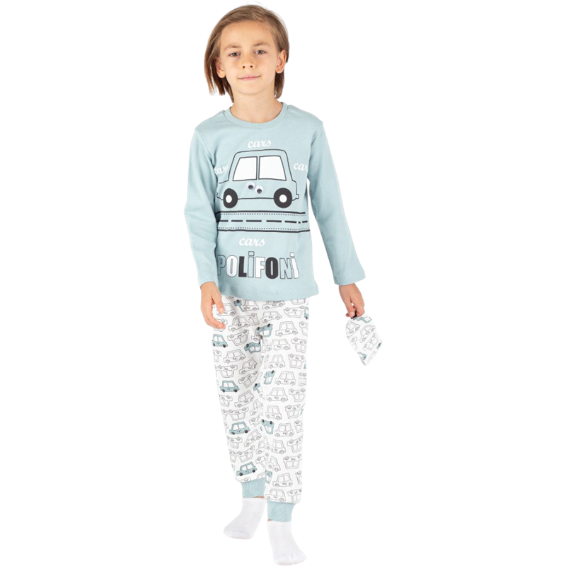 7065  toptan 7/10 yaş erkek çocuklar için araba baskılı pijama takımları