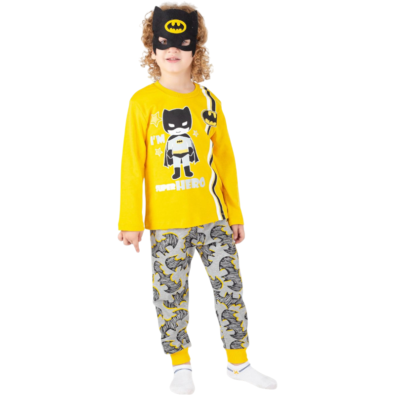 3030 toptan 3/6 yaş erkek çocuklar için SÜPER KAHRAMAN baskılı mevsimlik pijamalar