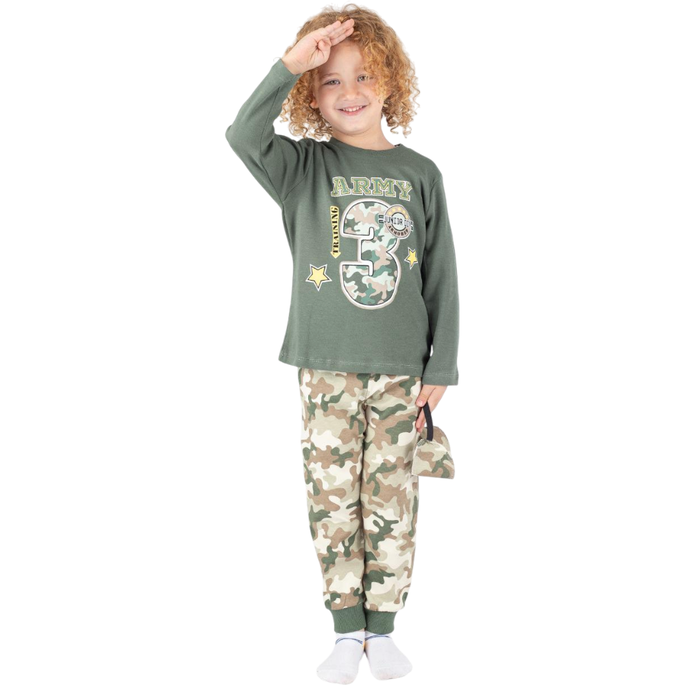 3065 оптом пижамные костюмы с камуфляжные для мальчиков на 3/6 лет