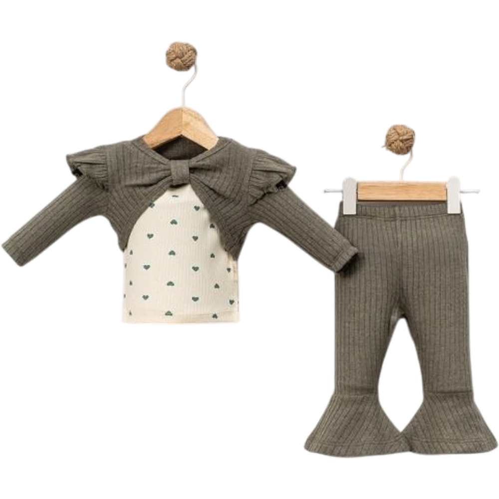 8034 toptan 6/18 aylık kız bebekler için mevsimlik ikili takımlar