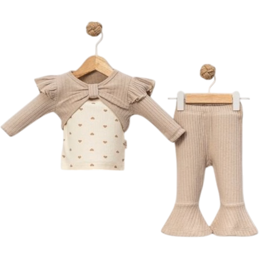 8034 toptan 6/18 aylık kız bebekler için mevsimlik ikili takımlar