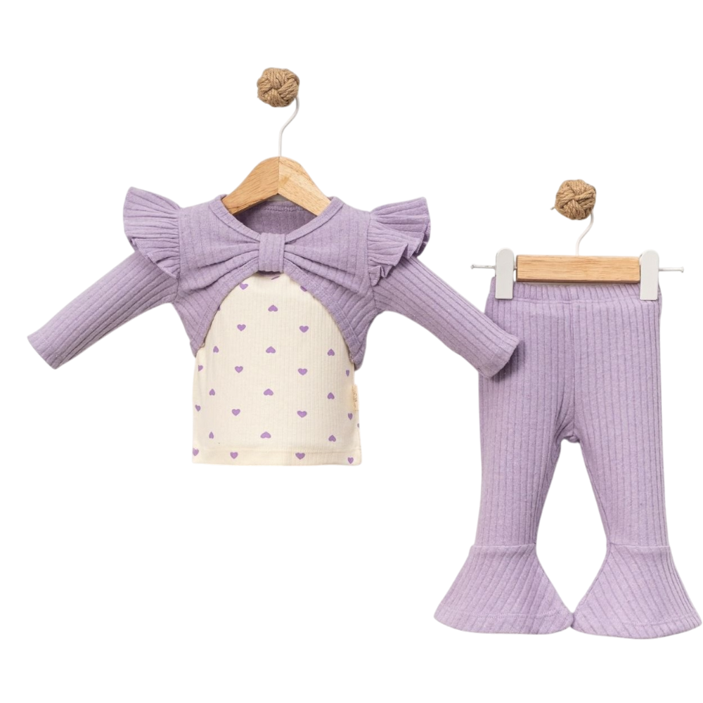 8034 toptan 6/18 aylık kız bebekler için mevsimlik ikili takımlar