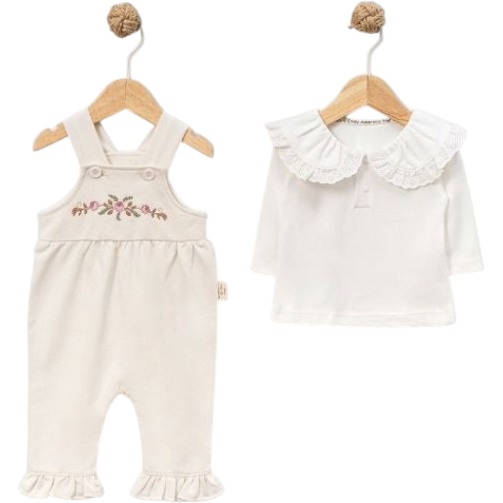 8037 комплект блюза с салопетом оптом для детей в возрасте 6/18 месяцев