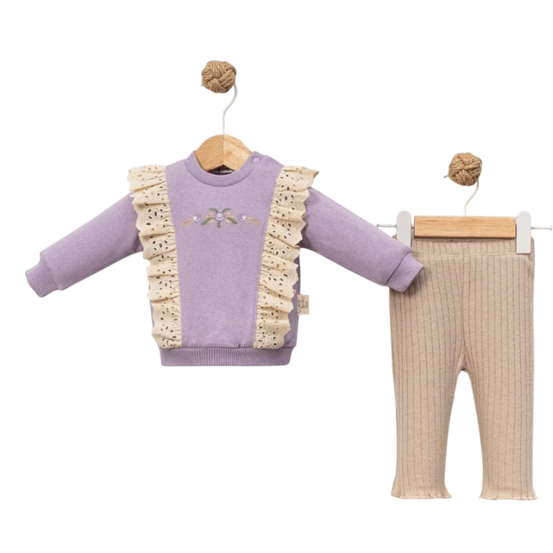 8035 toptan 6/18 ay kız çocuklar için mevsimlik iki parçalı takım elbise 