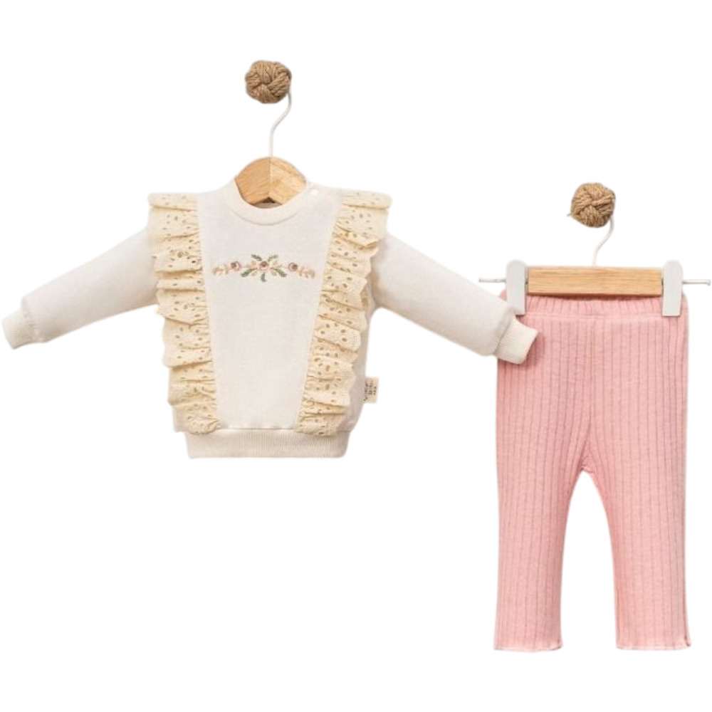 8035 toptan 6/18 ay kız çocuklar için mevsimlik iki parçalı takım elbise