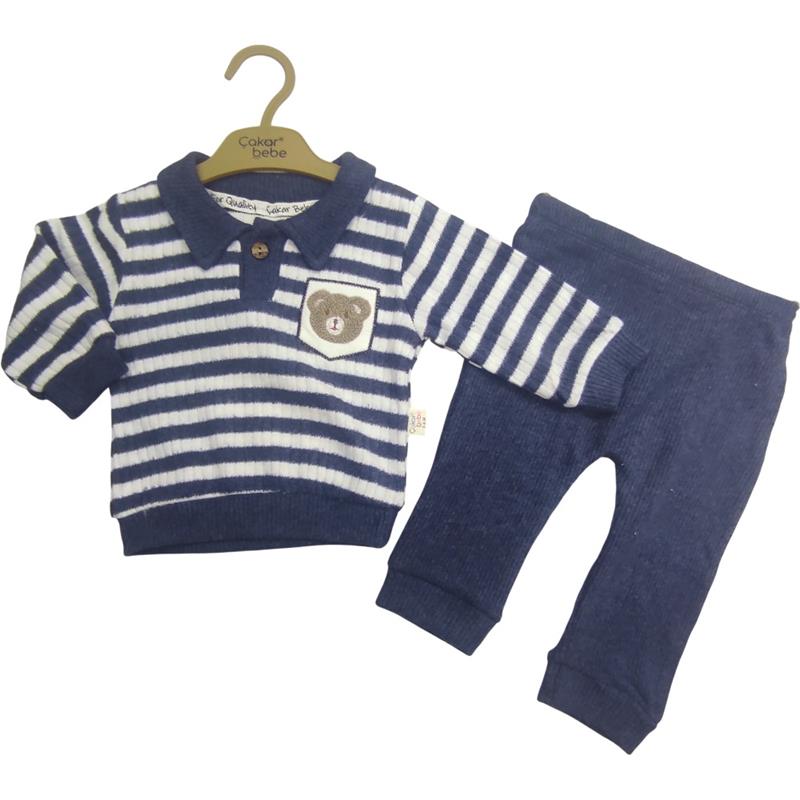 7013 оптом детские демисезонные костюмы двойки в полоску для мальчиков на 6/18 месяцев