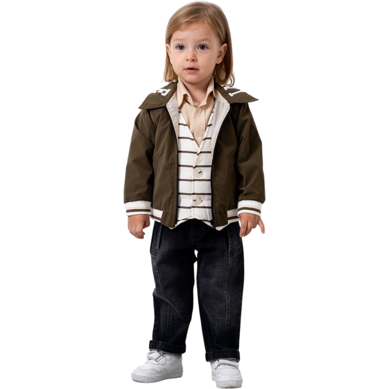 26616 toptan 2-5 yaş arası erkek çocuklar için üç parçalı mevsimlik takım elbise