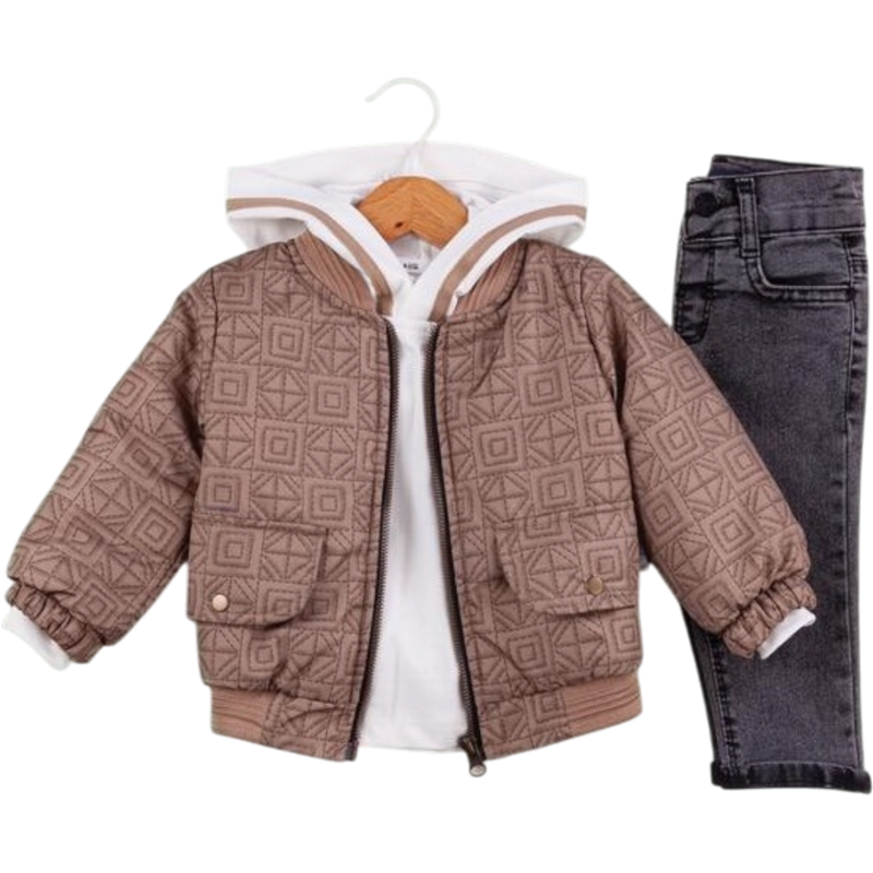 50667 toptan 9/24 ay arası erkek çocuklar için üç parçalı mevsimlik ceketli takım elbise
