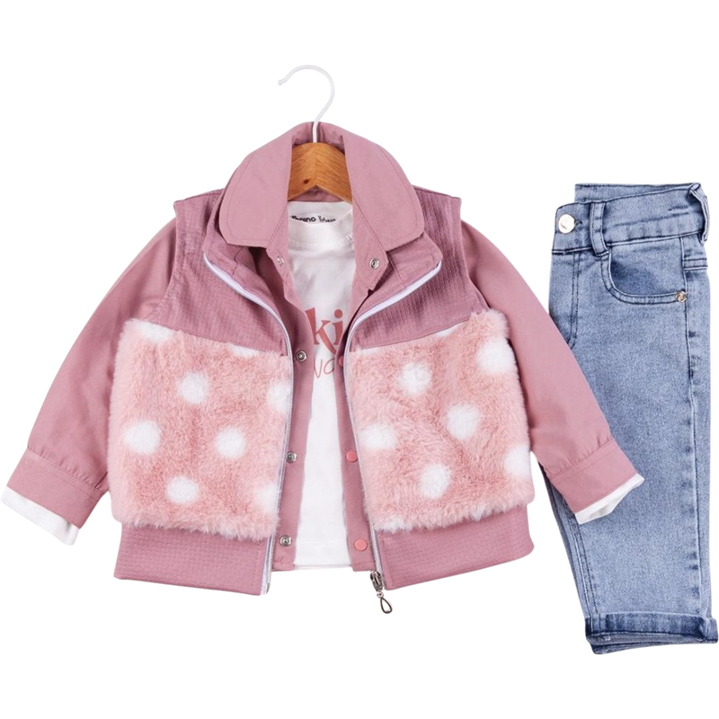 50670 toptan 9/24 ay arası kız bebekler için 4 parçalı çocuk mevsimlik takım elbise