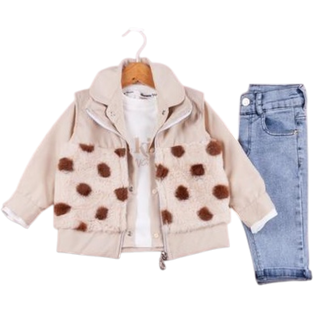 50670 toptan 9/24 ay arası kız bebekler için 4 parçalı çocuk mevsimlik takım elbise