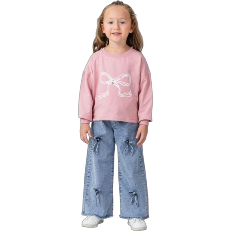 6343 toptan 2-5 yaş arası kız çocuklar için mevsimlik ikili takım elbise