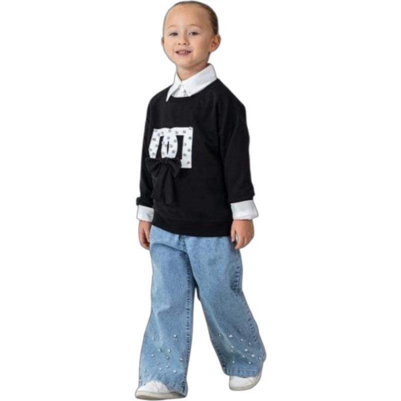 6346 toptan 6/9 yaş arası kız çocuklar için üç parçalı mevsimlik takım elbise