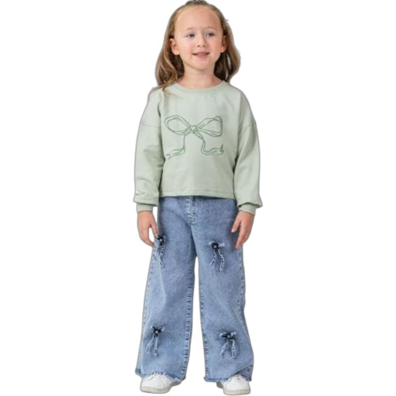 6344 toptan 6-9 yaş arası kız çocuklar için mevsimlik ikili takım elbise