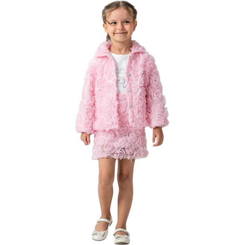 2238 toptan 2/5 yaş kız çocuklar için üçlü takım elbise