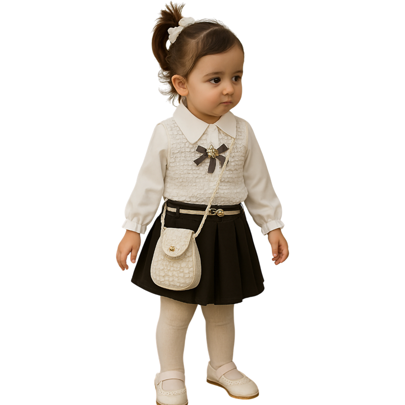 2560 toptan 2/5 yaş kızlar için çantalı çocuk takımları