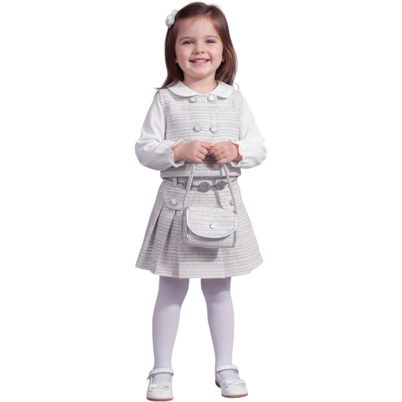 2565 toptan 2/5 yaş kız çocuklar için şık elbise takımları