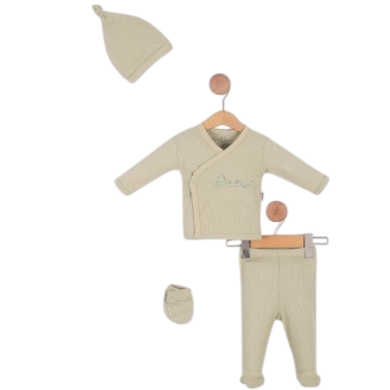 31448 toptan 0-3 aylık bebekler için 4 parçalı bebek zıbın takımları