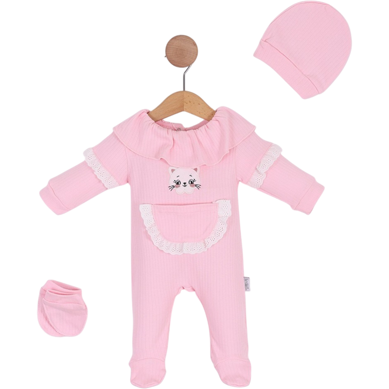 24128 toptan 3-6-9-12-18 ay bebekler için şapkalı ve eldivenli mevsimlik bebek tulumları