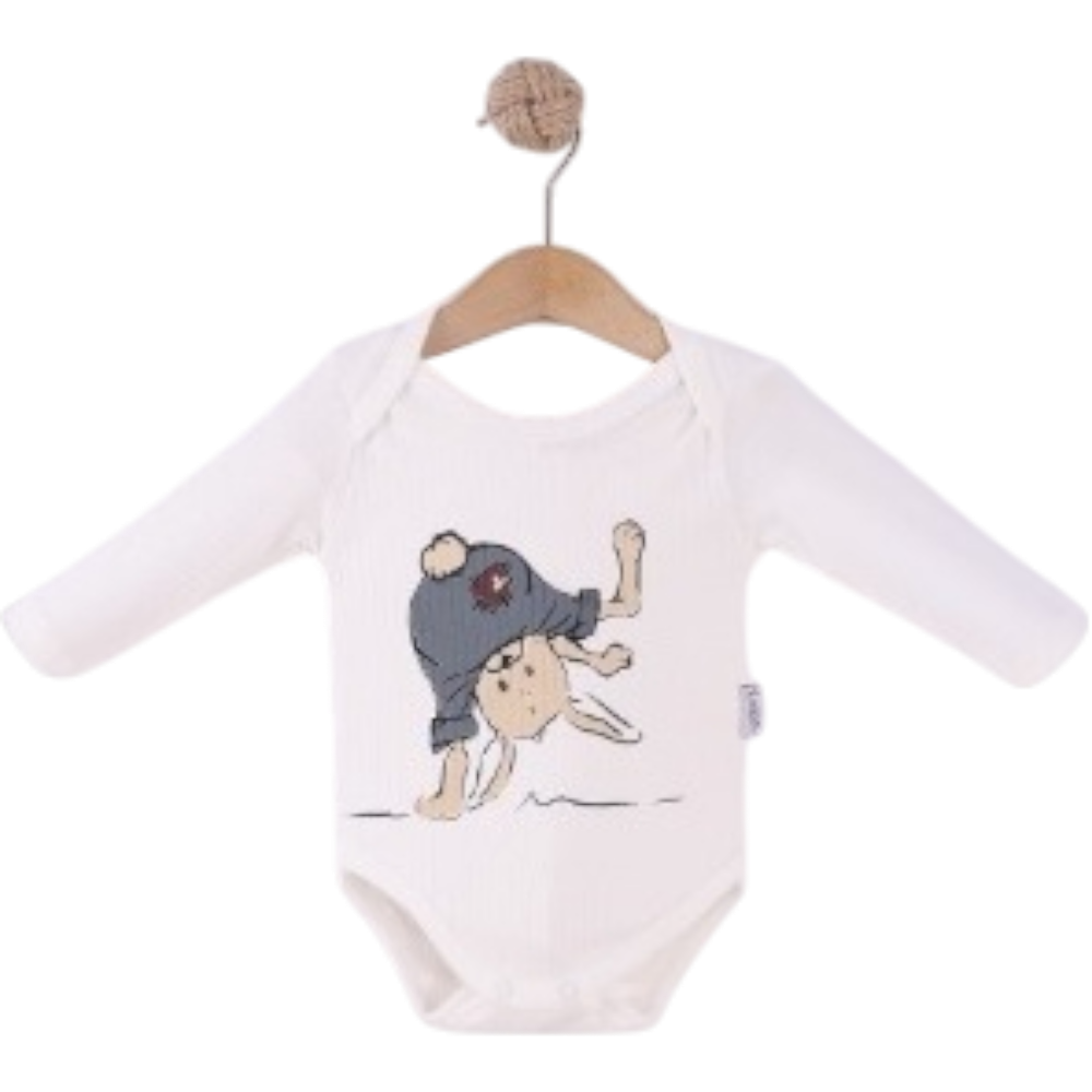 11933 toptan 3-6-9-12-18 aylık bebekler için uzun kollu çıtçıtlı badi