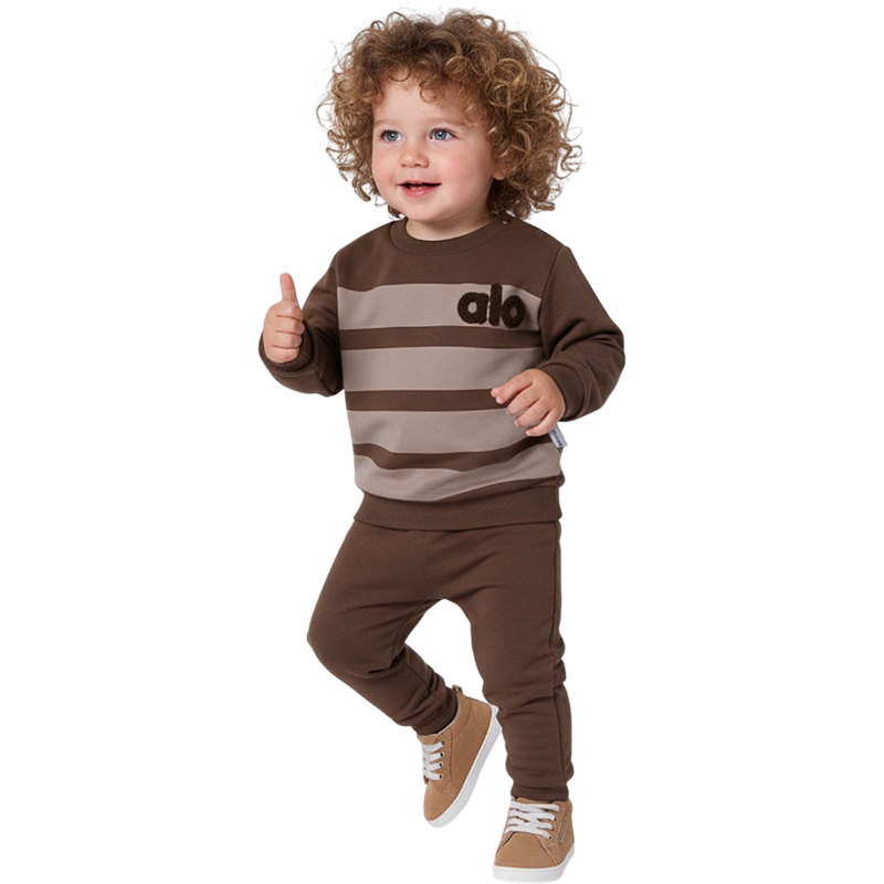 1323 toptan 6/24 ay bebekler için ALO nakışlı ikili mevsimlik takım elbise  