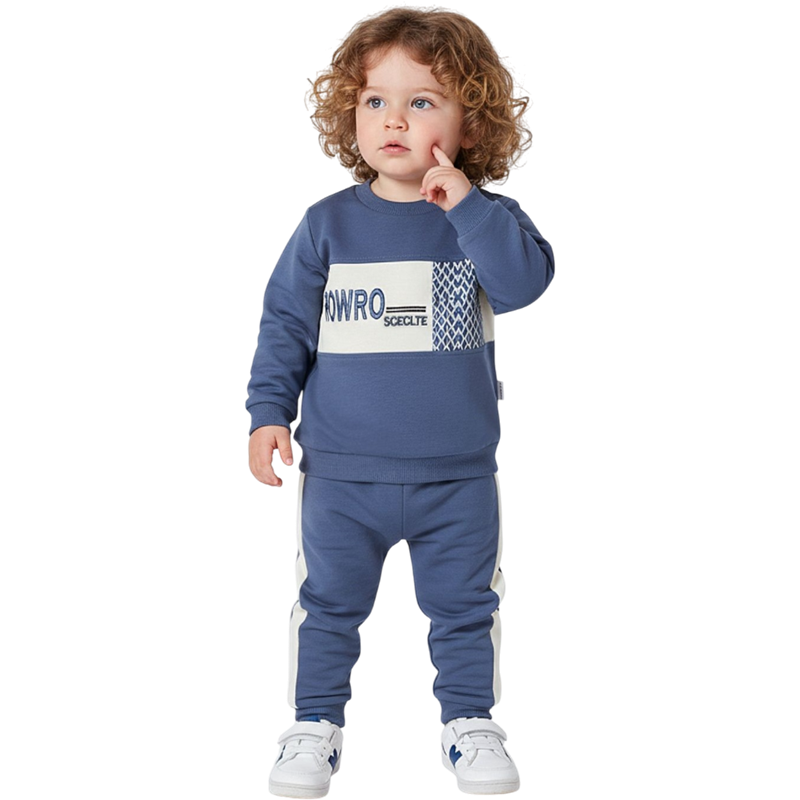 1326 toptan 6/24 ay bebekler için ROWRO nakışlı ikili mevsimlik takım elbise  