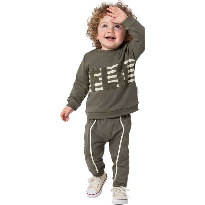 1329 toptan 6/24 ay bebekler için FLN nakışlı ikili mevsimlik takım elbise