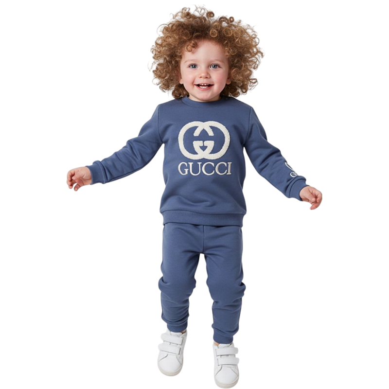 1331  toptan 6/24 ay bebekler için GUCCI nakışlı ikili mevsimlik takım elbise  