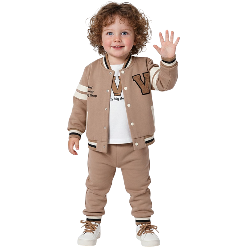 1337 toptan 6/24 aylık erkek çocuklar için mevsimlik üç parçalı takım elbise