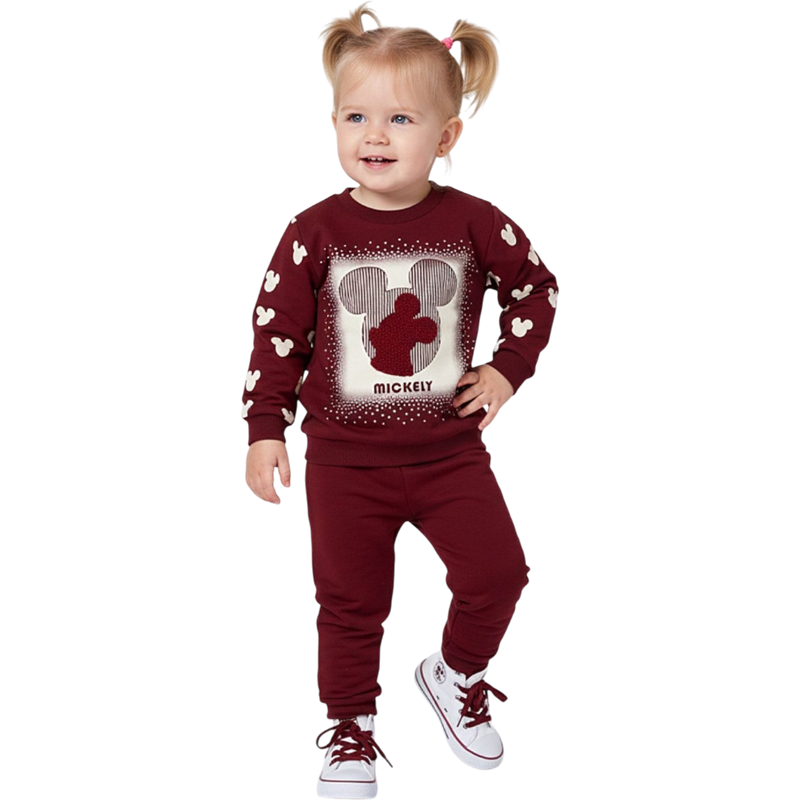 5230 toptan 6/24 aylık kız çocukları için mevsimlik iki parçalı çocuk takım elbiseler