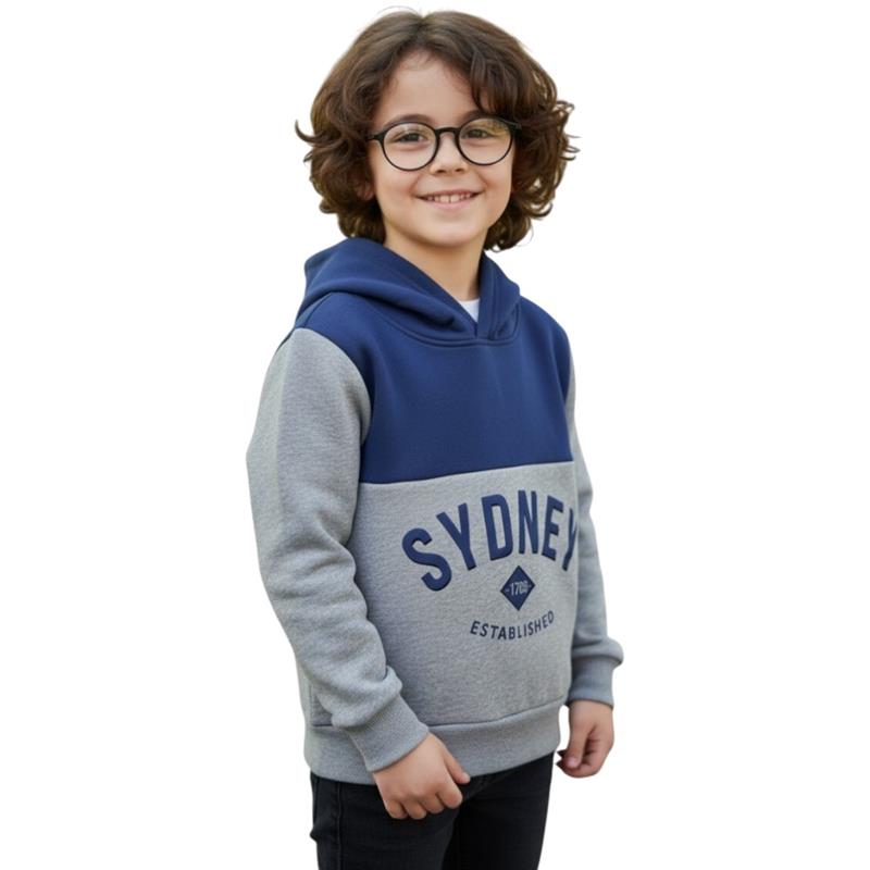 23087 toptan 10/13 yaş erkek çocuklar için SYDNEY baskılı kışlık kapüşonlu sweatshirt 