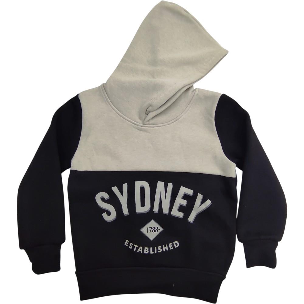 23087 wholesale SYDNEY printed children's winter hoodie for boys aged 10/13
